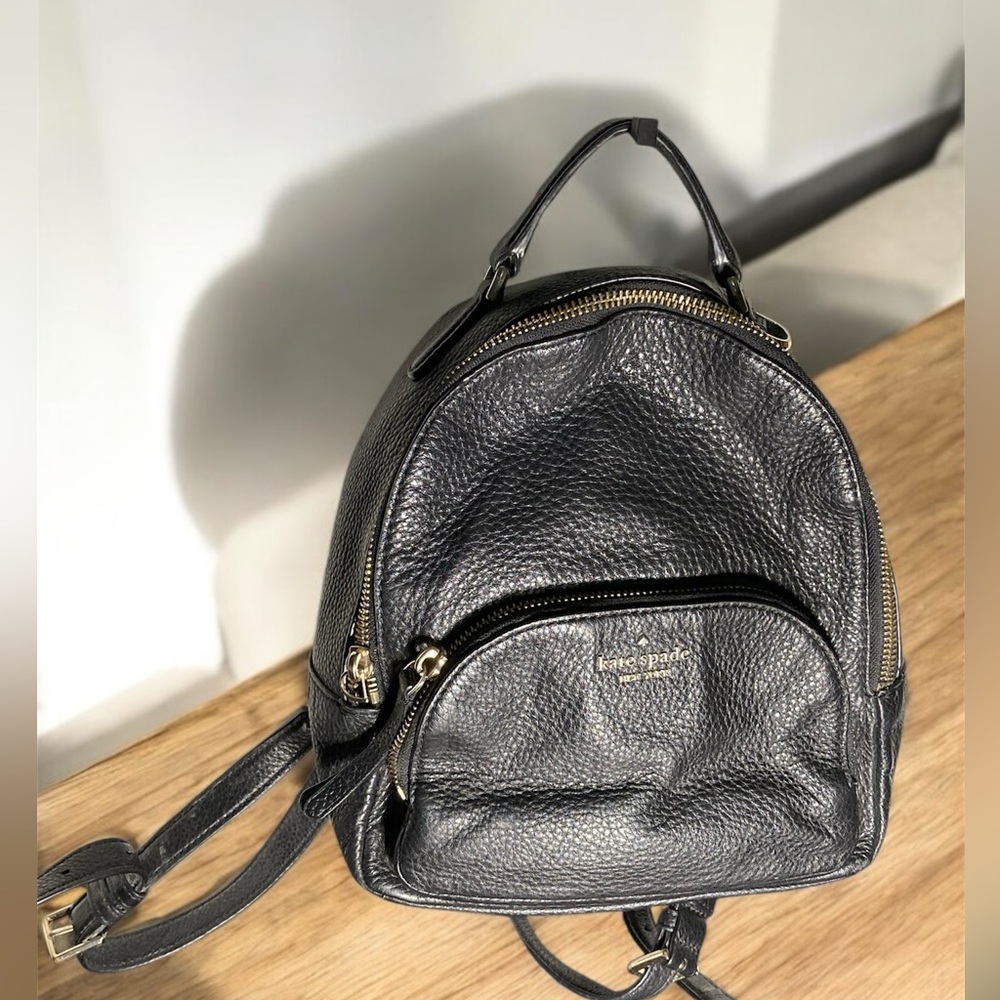 Kate Spade Black Leather Backpack